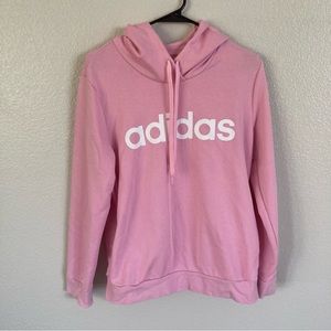 Pink Adidas Sweatshirt with Hoodie and Pockets